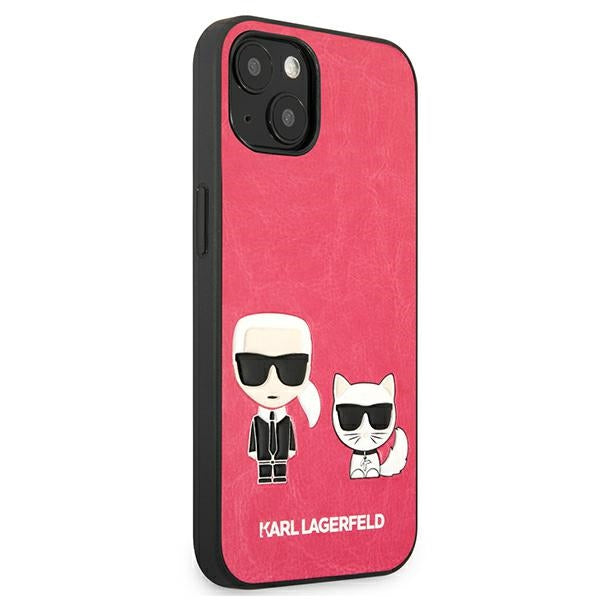 Karl Lagerfeld Ikonik Karl&amp;Choupette iPhone 13 mini case - fuchsia
