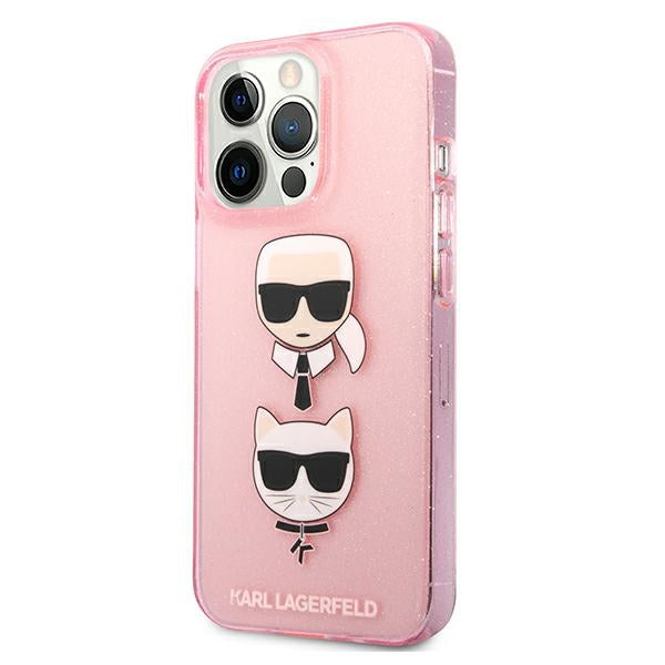 Karl Lagerfeld KLHCP13LKCTUGLP iPhone 13 Pro / 13 6,1" różowy/pink hardcase Glitter Karl's & Choupette