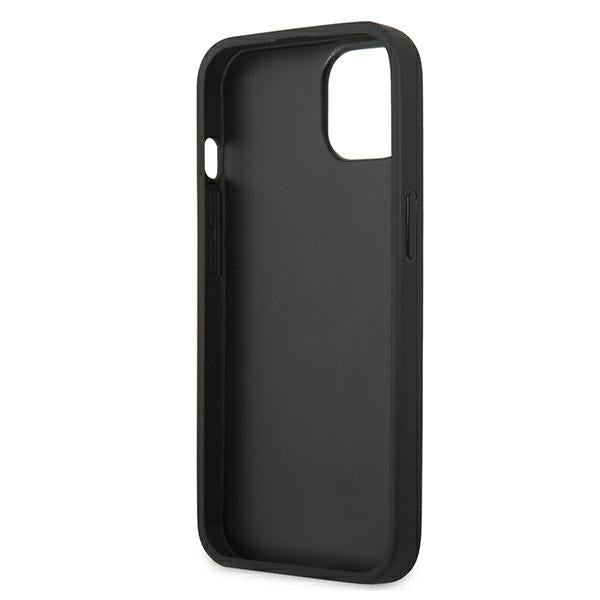 Karl Lagerfeld Leather Ikonik Karl's Head Metal Case for iPhone 13 mini - Black