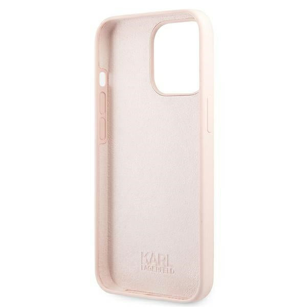 Karl Lagerfeld Silicone Ikonik Karl&amp;Choupette MagSafe Case for iPhone 13 Pro Max - Light Pink