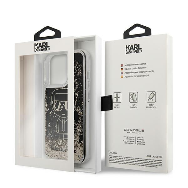 Karl Lagerfeld Liquid Glitter Gatsby Case for iPhone 13 Pro / iPhone 13 - Black