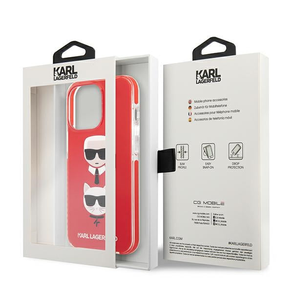 Karl Lagerfeld Karl&amp;Choupette Head Case for iPhone 13 Pro / iPhone 13 - Red