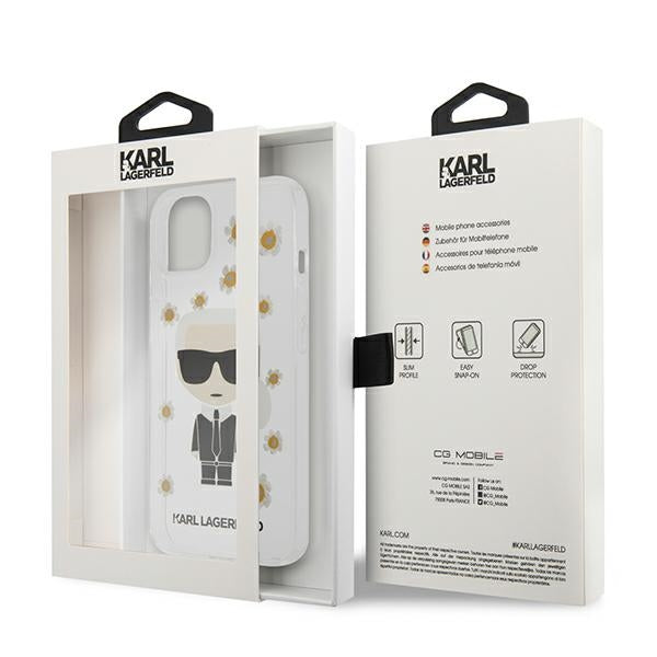 Karl Lagerfeld Flower Ikonik Karl Case for iPhone 13 mini - Transparent