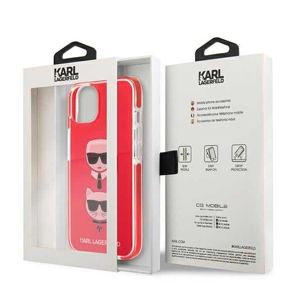 Karl Lagerfeld Karl&amp;Choupette Head Case for iPhone 13 mini - Red