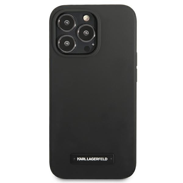 Karl Lagerfeld Silicone Plaque Case for iPhone 13 Pro / iPhone 13 - Black