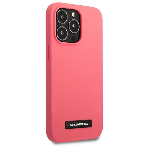 Karl Lagerfeld Silicone Plaque Case for iPhone 13 Pro / iPhone 13 - Fuchsia