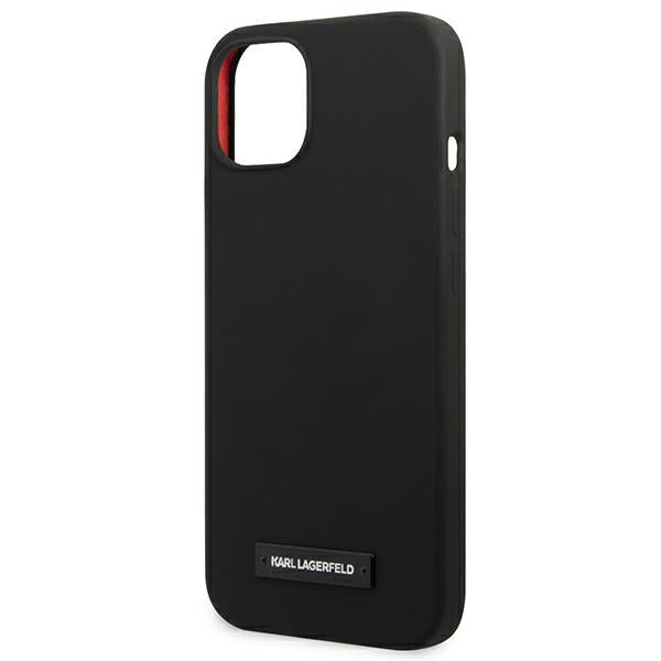 Karl Lagerfeld Silicone Plaque Case for iPhone 13 - Black