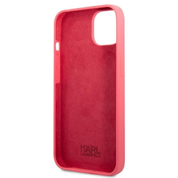Karl Lagerfeld Silicone Plaque Case for iPhone 13 mini - Fuchsia