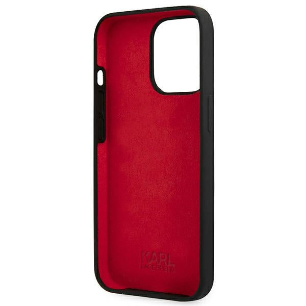 Karl Lagerfeld Silicone Plaque Case for iPhone 13 Pro Max - Black