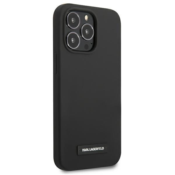 Karl Lagerfeld Silicone Plaque Case for iPhone 13 Pro Max - Black