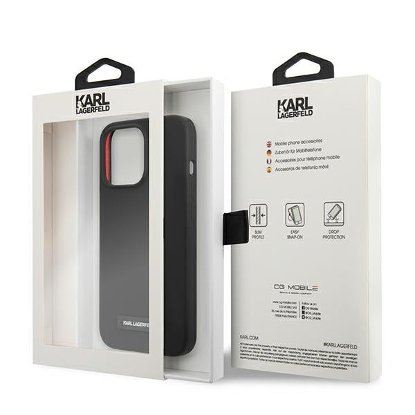Karl Lagerfeld Silicone Plaque Case for iPhone 13 Pro Max - Black