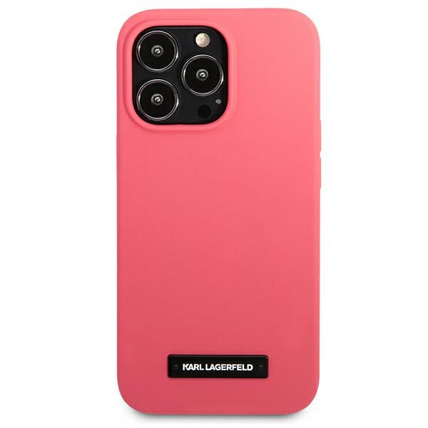 Karl Lagerfeld Silicone Plaque Case for iPhone 13 Pro Max - Fuchsia