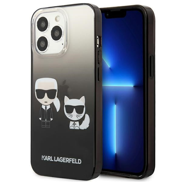 Karl Lagerfeld Gradient Ikonik Karl&amp;Choupette Case for iPhone 13 Pro / iPhone 13 - Black