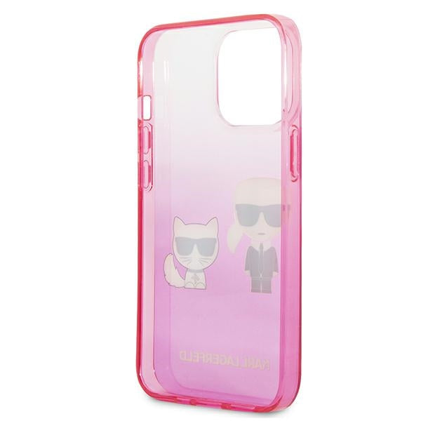 Karl Lagerfeld Gradient Ikonik Karl&amp;Choupette Case for iPhone 13 Pro / iPhone 13 - Pink