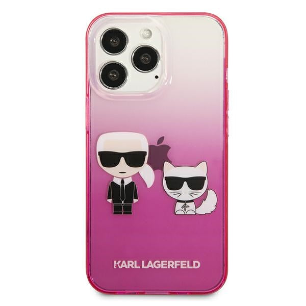 Karl Lagerfeld Gradient Ikonik Karl&amp;Choupette Case for iPhone 13 Pro / iPhone 13 - Pink