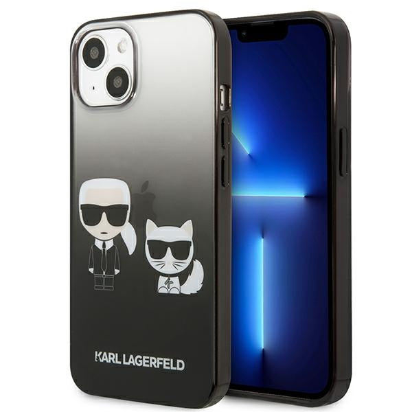 Karl Lagerfeld Gradient Ikonik Karl&amp;Choupette Case for iPhone 13 mini - Black