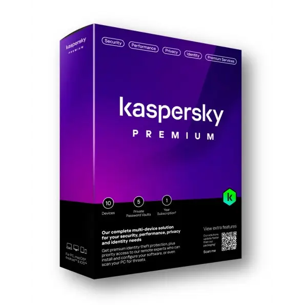 KASPERSKY Premium + Customer Support 20Dvc 1Year DP - Антивирусен Софтуер за киберсигурност<<<Софтуер и Облачни