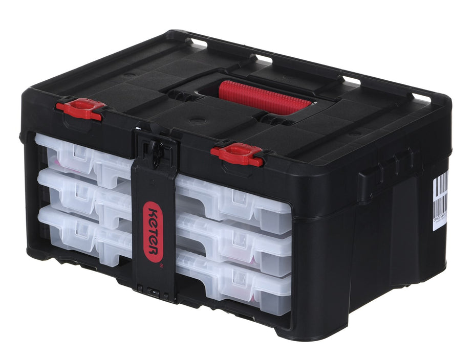 Toolbox KETER Stack'N'Roll (17210831/253380) with 3 organizers Black