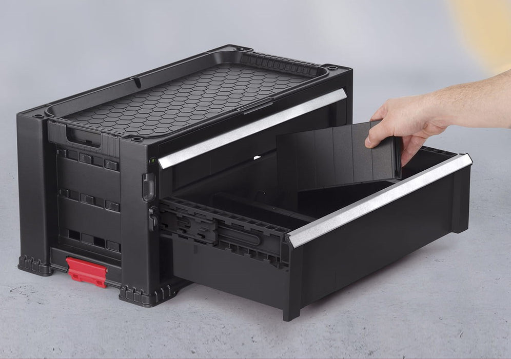 Keter Tool Rack on wheels 6 drawers Black