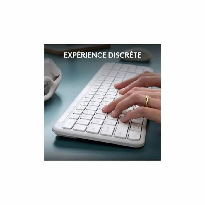 Keyboard and Mouse Logitech White French Azerty French - Електроника Периферни и резервни части<<<Компютри|