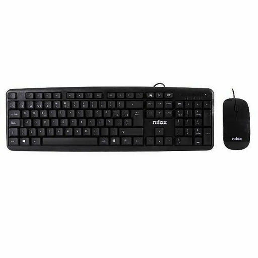 Keyboard and Mouse Nilox COMBO USB NILOX - TECLADO + RATÓN FLAT Black Spanish Qwerty QWERTY - Електроника Периферни и