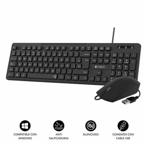 Keyboard and Mouse Subblim SUBKBC-CSSK01 Black QWERTY - Електроника Периферни и резервни части<<<Компютри|