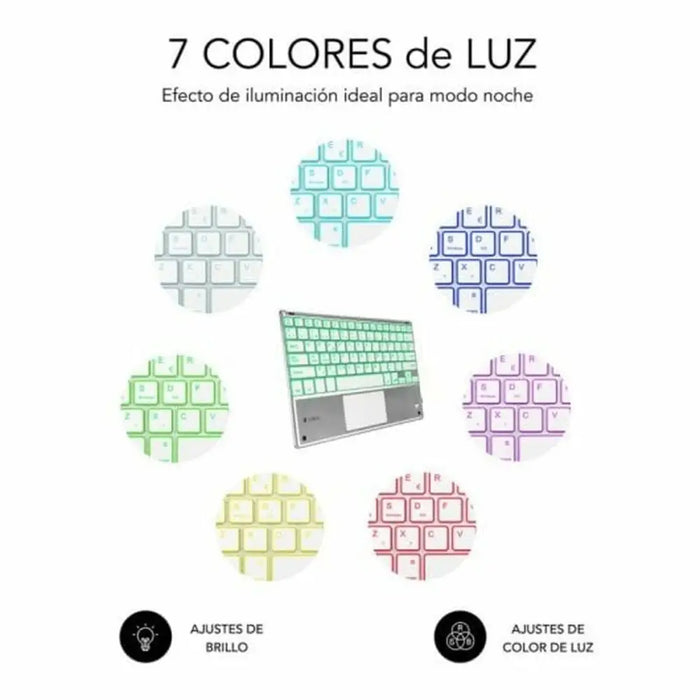 Keyboard and Touchpad Subblim SUB-KBT-SMBT50 Silver Spanish Qwerty QWERTY - Електроника Периферни и резервни