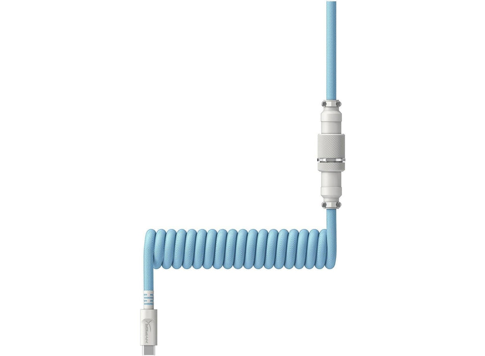 Keyboard cable HyperX Coiled Cable USB-C Light Blue-White - Геймърски аксесоари<<<Геймърска периферия<<<ValiAPI