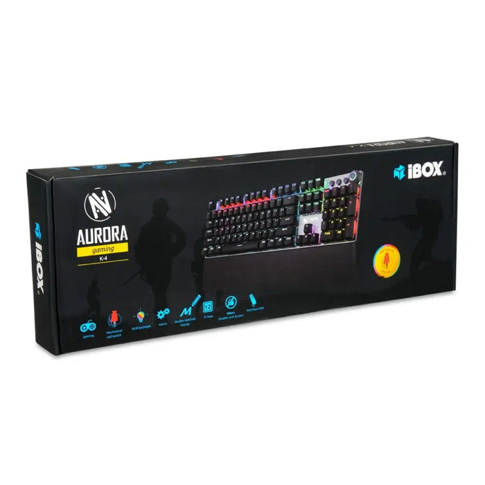 Keyboard Ibox AURORA K-4 Black Black/Silver QWERTY - Клавиатури<<<Електроника Периферни и резервни части<<<Компютри|