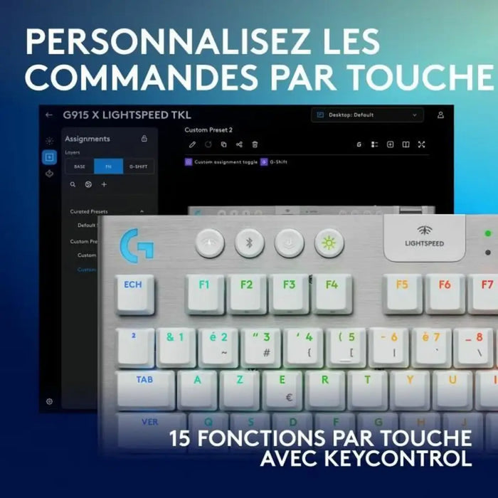 Keyboard Logitech G915 X White French AZERTY - Електроника Периферни и резервни части<<<Компютри|