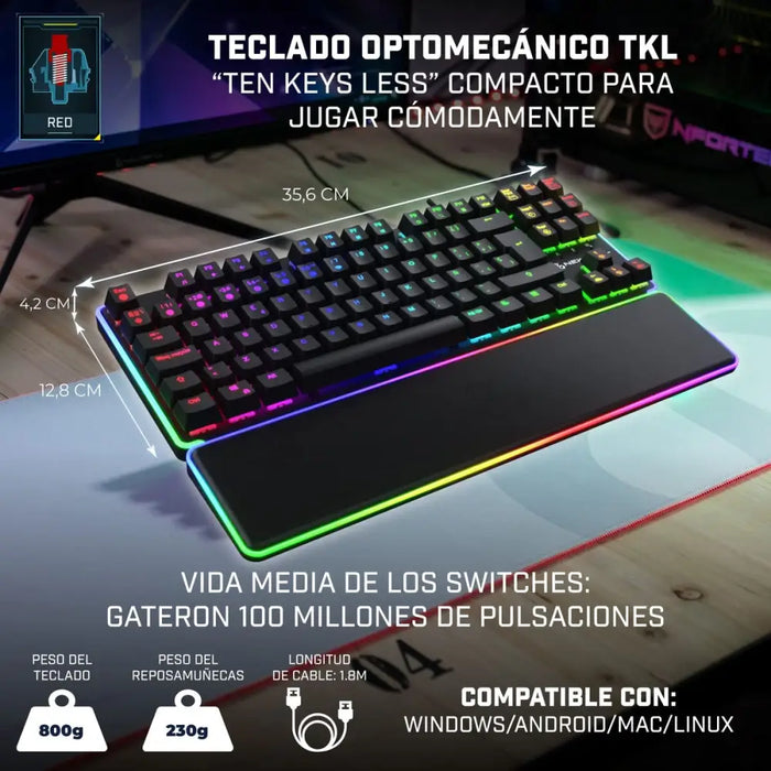 Keyboard Newskill NS-KB-GUNGNYR-GAT-RE Spanish Qwerty QWERTY Black - Електроника Периферни и резервни части<<<Компютри|