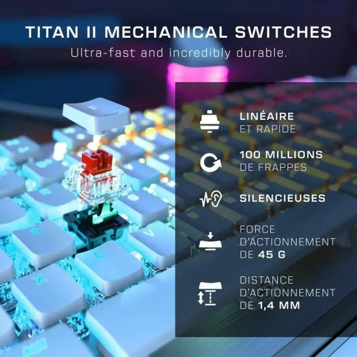 Keyboard Turtle Beach Vulcan II White Azerty French - Електроника Периферни и резервни части<<<Компютри|