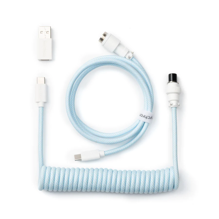 Keychron Coiled Aviator Keyboard Cable - Light Blue - Геймърски аксесоари<<<Геймърска периферия<<<ValiAPI