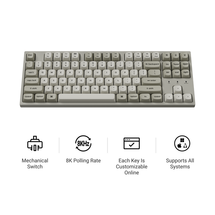 Gaming Mechanical Keyboard Keychron C1 Pro 8K QMK - Super Red Switch