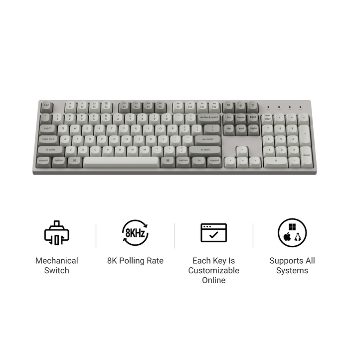 Gaming Mechanical Keyboard Keychron C2 Pro 8K QMK - Super Brown Switch, Full Size