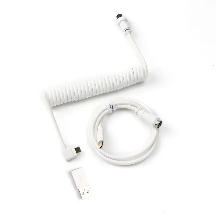Keyboard cable Keychron Coiled Aviator Cable Angled USB-C - White