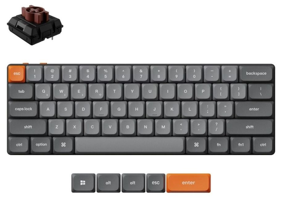 Gaming Mechanical Keyboard Keychron K9 Max QMK HS 60% Keychron Milk POM Switch Brown RGB