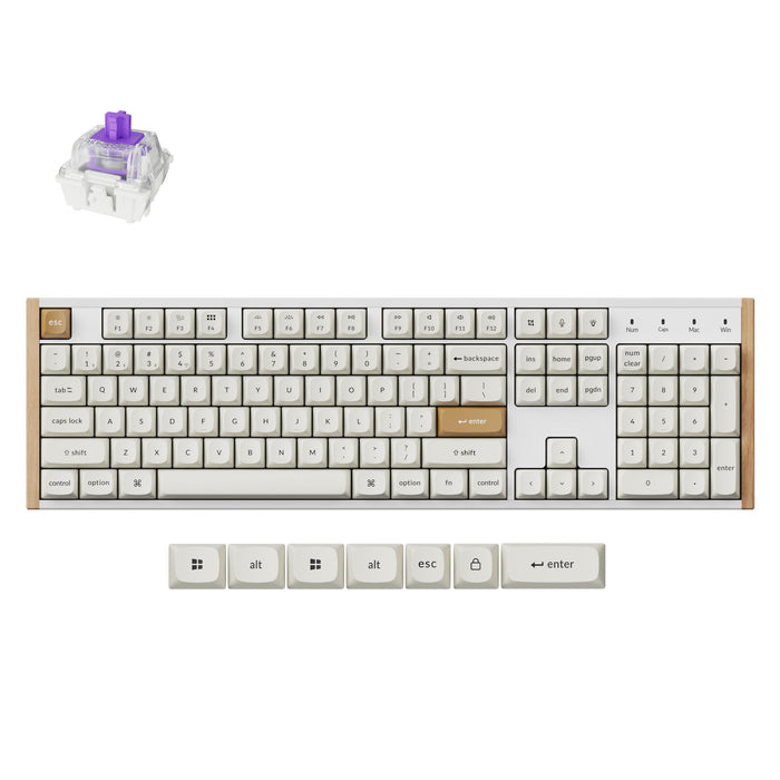 Gaming Wireless Mechanical Keyboard Keychron K10 HE Magnetic Switch - White Special Edition