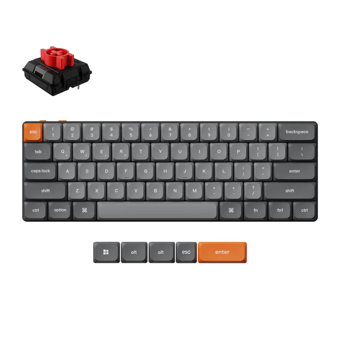 Gaming Mechanical Keyboard Keychron K9 Max QMK HS 60% Keychron Milk POM Switch Red RGB