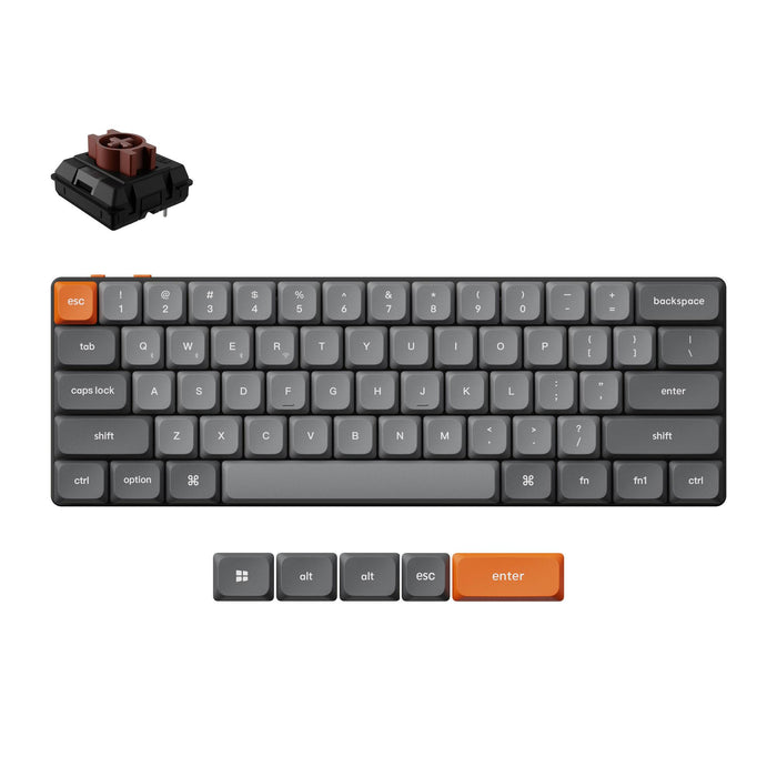 Gaming Mechanical Keyboard Keychron K9 Max QMK HS 60% Keychron Milk POM Switch Brown RGB