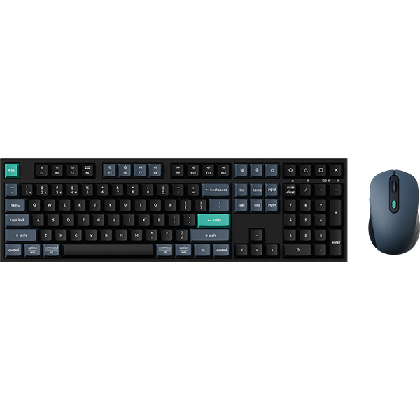 Keychron B36 Deep Black and BM25 Wireless/BT/Wired Combo Keyboard and Mouse Set - TKL