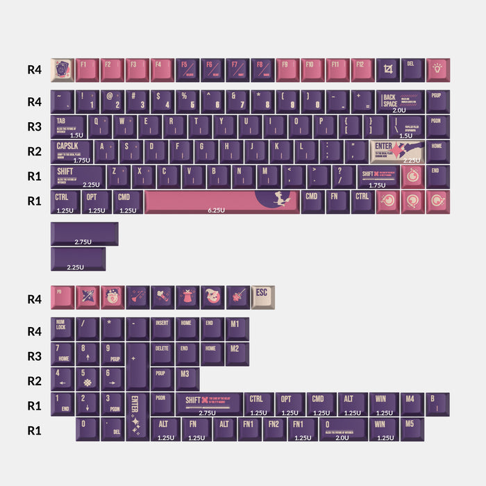 Keychron Cherry Profile Dye-Sub PBT Full Keycap Set - Lunar White