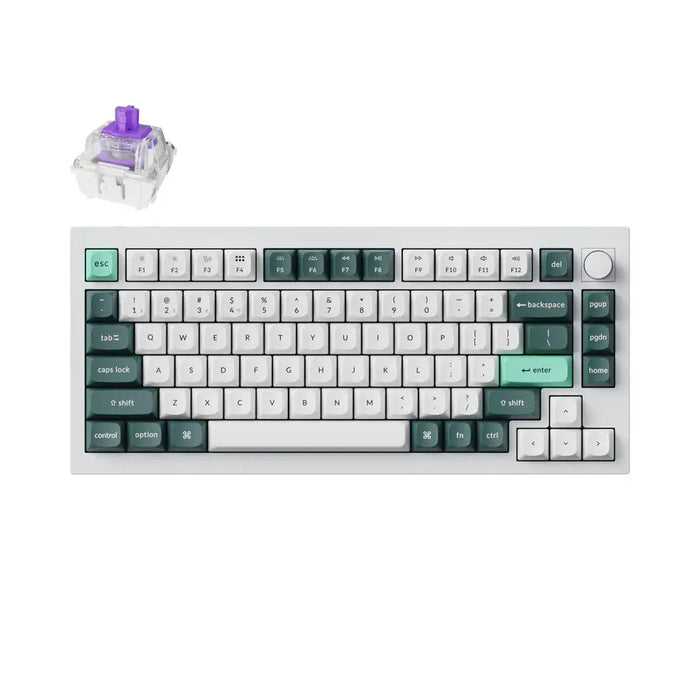 Mechanical Keyboard Keychron Q1 HE QMK 75% Shell White - Gateron Double-Rail Magnetic Nebula Switch