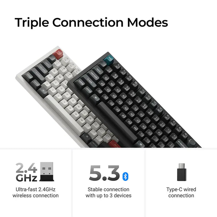 Wireless mechanical keyboard Keychron Q6 Ultra 8K Black - Silk POM Switch Banana