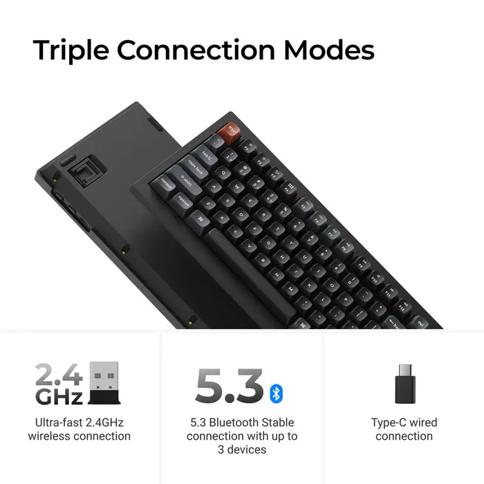 Wireless Mechanical Keyboard Keychron V1 Ultra 8K - Silk POM Switch Brown