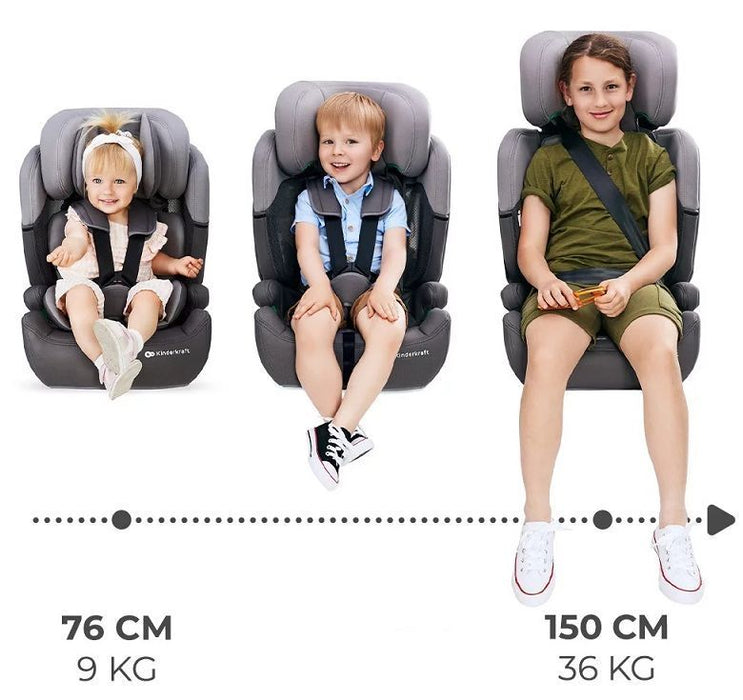 KinderKraft car seat - Comfort Up, I-Size, 75-150 cm, gray