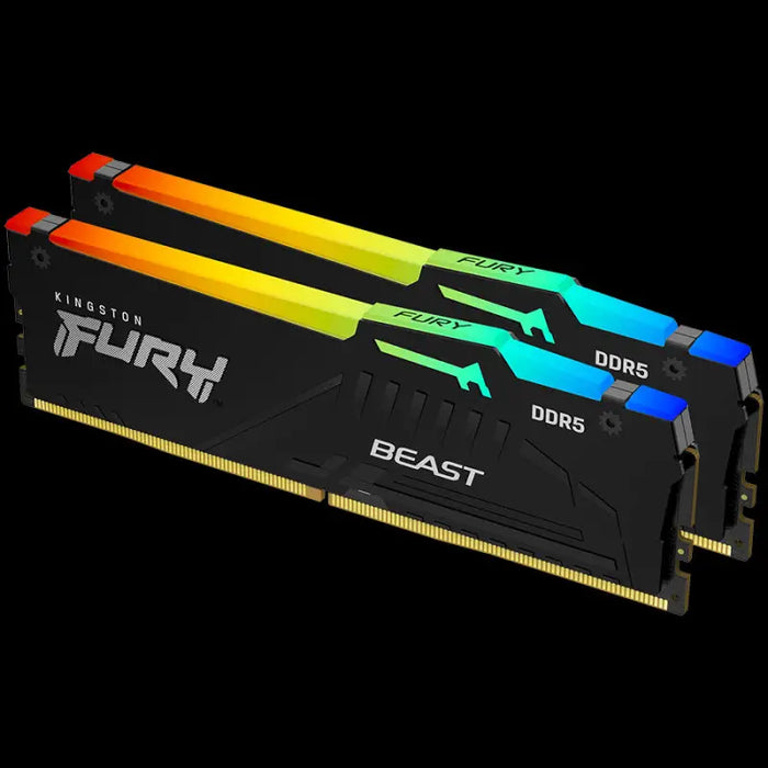 KINGSTON 32GB 5200MT/s DDR5 CL36 DIMM Kit of 2 FURY Beast RGB - Памети за настолни