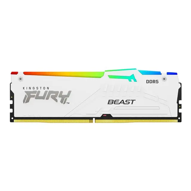 KINGSTON 32GB 6000MT/s DDR5 CL30 DIMM FURY Beast White RGB XMP - Памети за настолни