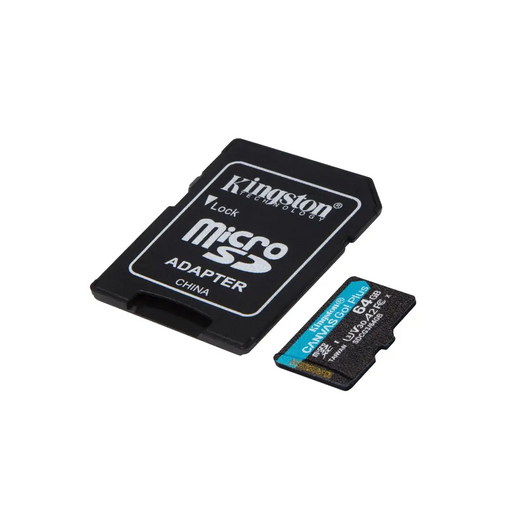KINGSTON 64GB microSDXC Canvas Go Plus 170R A2 U3 V30 Card ADP - Памети SD<<<Памети<<<Компоненти<<<ALSO&&&Карти
