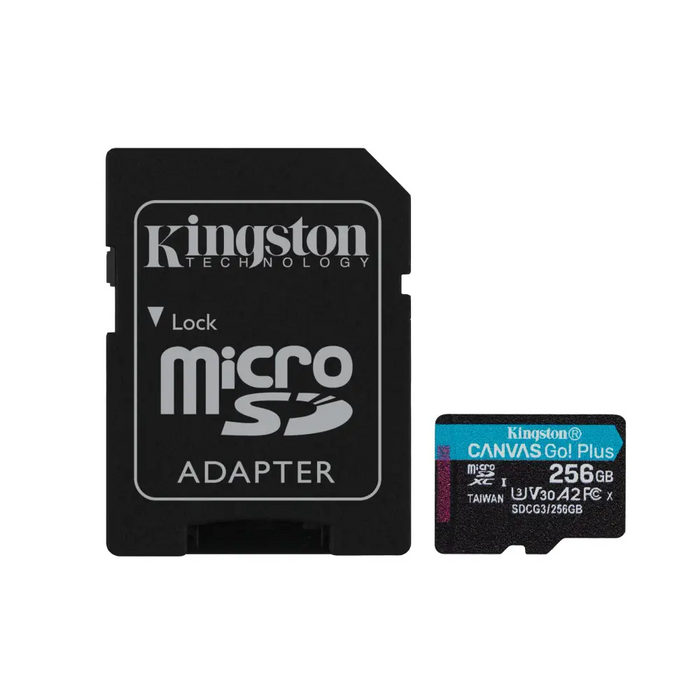 Kingston Technology 256GB microSDXC Canvas Go Plus 170R A2 U3 V30 Card + ADP - Памети